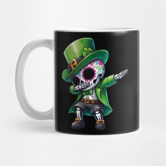 St Patrick's Day - Dabbing Dapper Leprechaun Skeleton by ImaginativeInkPOD